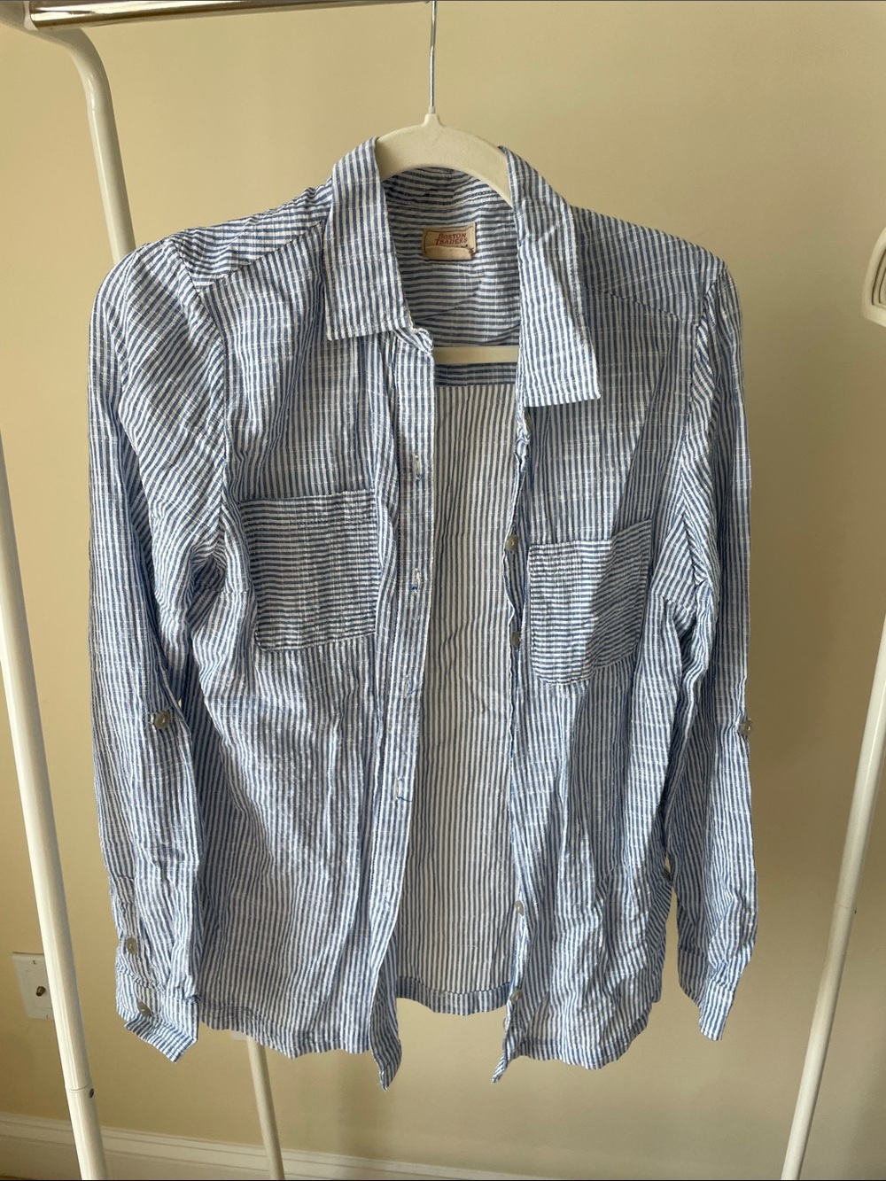 Boston Traders Light Blue & White Striped Button-Down Shirt